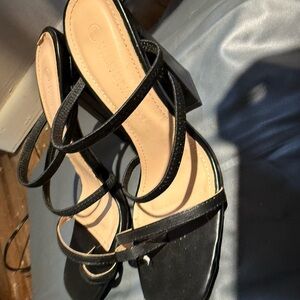 Wild Diva Black Strappy Heels